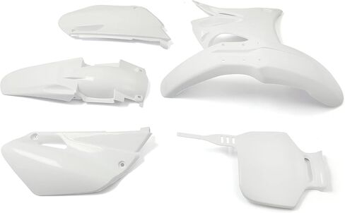 طقم الجسم الكامل من Kojem Fairing Fender Fairing متوافق مع Yamaha YZ85 2002-2014 غطاء جانبي للدراجة الترابية طقم بلاستيكي للجسم (أبيض) in Kuwait