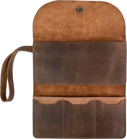 Heather's, Rectangular Wallet with Wristlet for Women, Purse with Card Slots, Travel Accessory, Money Organizer, Handmade, Full Grain Leather, Bourbon Brown in Kuwait