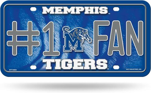Rico Industries NCAA Memphis Tigers #1 مروحة معدنية تلقائية مقاس 8.5 بوصة × 11 بوصة - رائعة للشاحنة/السيارة/سيارات الدفع الرباعي in Saudi Arabia