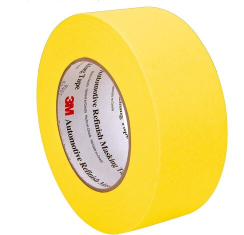 3M Automotive Refinish Masking Tape 388N, 06656, 48 mm x 55 m, Yellow, Crepe Backing, Moisture Resistant, Multi-Purpose in Saudi Arabia