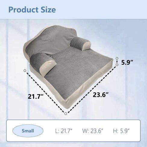 سرير أريكة للقطط، سرير للقطط الصغيرة والمتوسطة الكبيرة، سرير أريكة حديث ناعم مهدئ للحيوانات الأليفة مع غطاء قابل للإزالة وقابل للغسل وقاعدة غير قابلة للانزلاق، يصل وزنها إلى 25 رطلاً in Kuwait