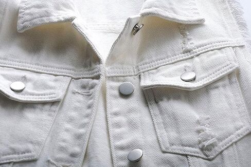 sysinside Women's Candy Color Slim Fit Distressed Denim Vest Frayed Raws Sleeveless Jacket in Saudi Arabia