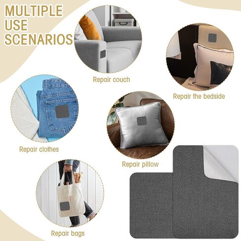 2pcs Iron On Patches for Clothes Jeans Beige Canvas Fabric Linen Adhesive Patch Repair Kit Repair Tape Vinyl Patch Kit for Sofa Tent Trampoline Boat Seats Car Upholstery Carpet Patio Chair Decor DIY in Saudi Arabia