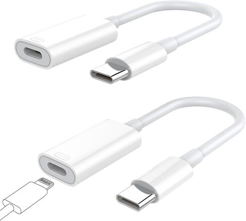 TiMOVO Lightning to USB C Adapter for iPhone 15 Pro Max/15 Pro/15 Plus, Type C Charger Connector Cable Support 35W Fast Charging & Data Transfer, Lightning Converter for iPad Not for Audio OTG in Saudi Arabia
