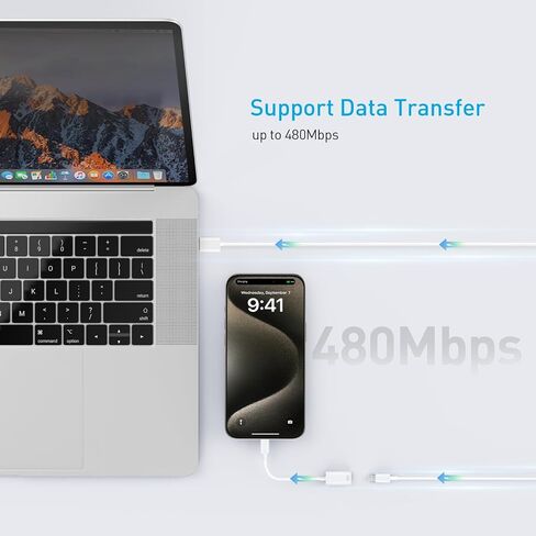 TiMOVO Lightning to USB C Adapter for iPhone 15 Pro Max/15 Pro/15 Plus, Type C Charger Connector Cable Support 35W Fast Charging & Data Transfer, Lightning Converter for iPad Not for Audio OTG in Saudi Arabia