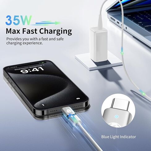 TiMOVO Lightning to USB C Adapter 2 Pack, Lightning Female to USB C Male 35W Fast Charging Adapter for iPhone 15/15 Plus/15 Pro/15 Pro Max Support Data Transfer with LED Indicator Not for OTG/Audio in Saudi Arabia