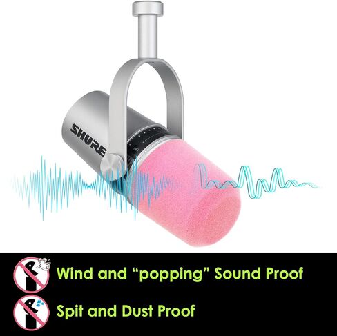مرشح بوب للميكروفون متوافق مع ميكروفون Shure MV7 - غطاء زجاجي أمامي من إسفنج الميكروفون لميكروفون MV7 لمنع الانفجارات من YOUSHARES in Kuwait