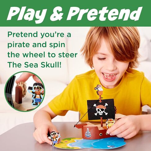 Creativity for Kids Buildeez! Easy Wooden Model Set: Pirate Ship, Sea Skull - DIY Arts & Crafts Kit, STEM Toys and Gift for Kids, Boat Toys for Boys Ages 5-8+ in Saudi Arabia