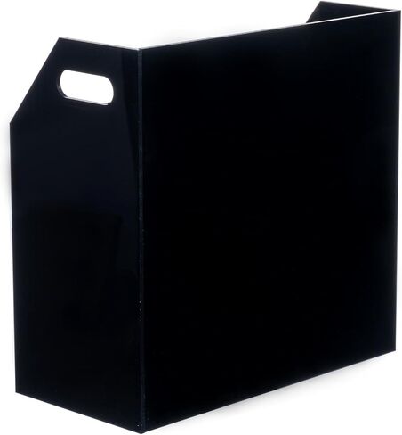 MyGift 2 Tier Modern Premium Black Acrylic Compact Cassettes Holder with Cutout Carrying Handles, Retro Audio Cassette Deck Tapes Storage Display Rack Stand in Kuwait