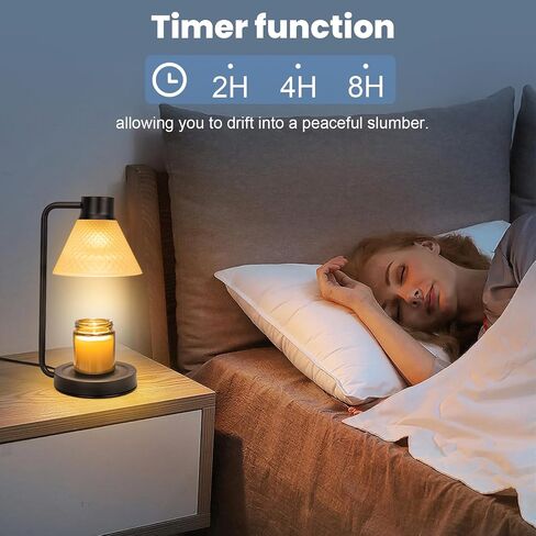 Candle Warmer lamp - Candle lamp Warmer with Timer,Electric lamp Candle Warmer with Dimmable Light,for Scented Wax No Smoke,with 2 Bulbs Bedroom Farmhouse Home Goth Decor Gift Electric in Saudi Arabia