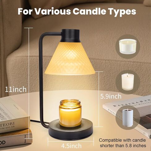 Candle Warmer lamp - Candle lamp Warmer with Timer,Electric lamp Candle Warmer with Dimmable Light,for Scented Wax No Smoke,with 2 Bulbs Bedroom Farmhouse Home Goth Decor Gift Electric in Saudi Arabia
