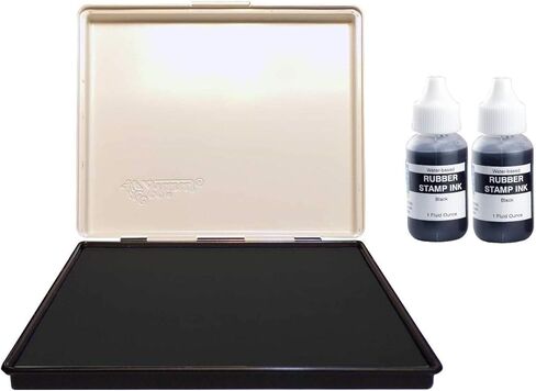 وسادة حبر صناعية كبيرة جدًا مقاس 17.78 سم × 20.32 سم، باللون الأسود in Kuwait