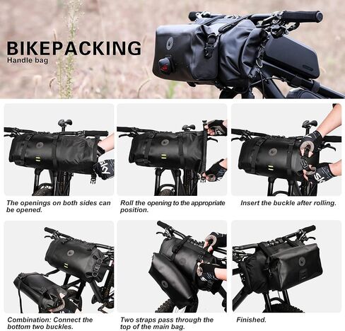 Rhinowalk 2PC Bike Handlebar Bag Set Waterproof Bicycle Front Tube Bag Large Capacity Storage Bag Shoulder Bag in Saudi Arabia