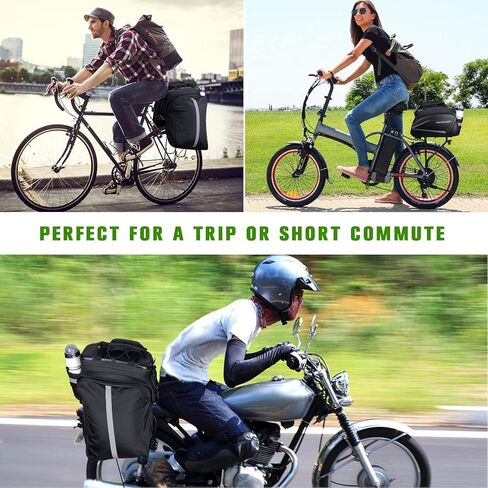 حقيبة الدراجة، حقيبة الدراجة، حقيبة رف الدراجة، سعة 35 لتر، مقاومة للماء، حقيبة سفر لتخزين صندوق الدراجة للرف الخلفي in Kuwait