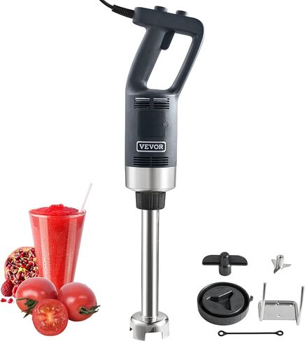 VEVOR Commercial Immersion Blender, 350W Heavy Duty Hand Mixer, 10 inch Stepless Variable Speed Mixer with Stainless Steel Blade, Multi-Purpose Portable Mixer for Soup, Sauces, Mashed Potatoes, Cream in Saudi Arabia