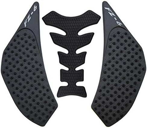 KYN for Yamaha FZ6 FZ6N 2006 2007 2008 2009 2010 دراجة نارية شفافة 3M وسادة خزان الغاز ملصقات مضادة للانزلاق ملصقات جانبية لمقبض غاز الوقود (أسود) in Kuwait