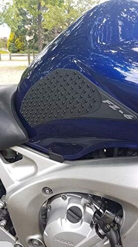 KYN for Yamaha FZ6 FZ6N 2006 2007 2008 2009 2010 دراجة نارية شفافة 3M وسادة خزان الغاز ملصقات مضادة للانزلاق ملصقات جانبية لمقبض غاز الوقود (أسود) in Kuwait
