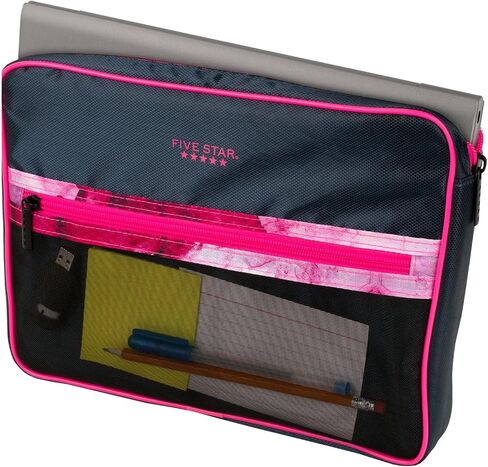 Five Star Zipper Binder, 3 Inch 3-Ring Binder for School, 5-Tab Expanding File, 850 Sheet Capacity, Removable Padded Case, Navy/Pink (292960D) in Saudi Arabia