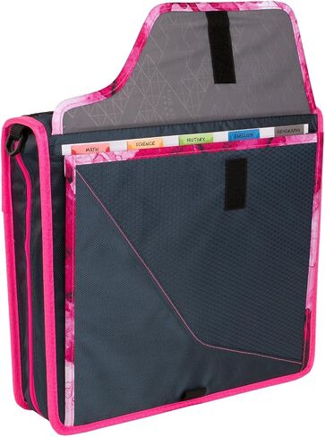Five Star Zipper Binder, 3 Inch 3-Ring Binder for School, 5-Tab Expanding File, 850 Sheet Capacity, Removable Padded Case, Navy/Pink (292960D) in Saudi Arabia