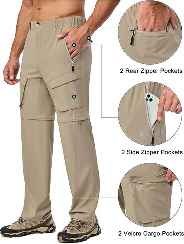 Little Donkey Andy Men's Zip Off Convertible Quick Dry Cargo Pants Stretch Lightweight Hiking Travel Camping in Saudi Arabia