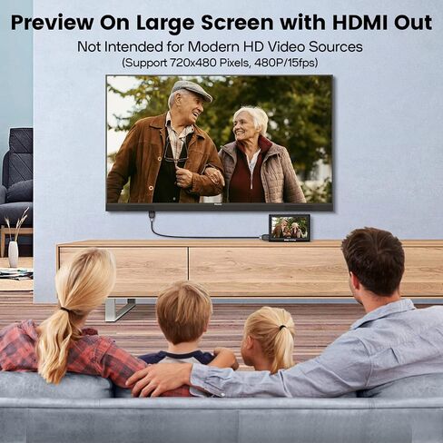تحويل Vhs إلى Mp4 رقمي - مشغل أقراص مضغوطة من الفينيل إلى محول Mp3 - محول صندوق التقاط صوت فيديو عتيق لمشغل Hi8/شريط 8 مم/Vhs-c/كاميرا الفيديو / سطح Dv صغير، بديل Vhs إلى جهاز DVD in Saudi Arabia