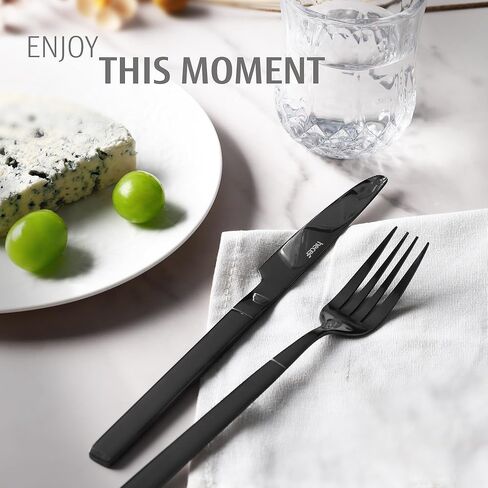 أدوات السفر مع حقيبة، مجموعة أدوات مائدة للتخييم مكونة من 9 قطع مع حقيبة حمل مدمجة، مجموعة أدوات فضية من الفولاذ المقاوم للصدأ 18/0 قابلة لإعادة الاستخدام، مجموعة أدوات مسطحة محمولة للعمل والتخييم المدرسي والسفر باللون الأسود in Kuwait