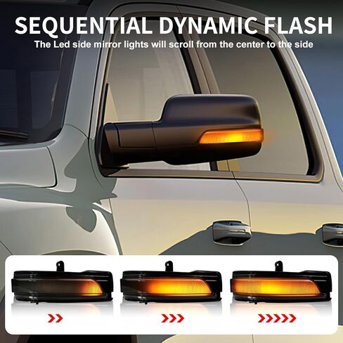 Sequential Side Mirror Turn Signal Lights Dynamic Indicator Strip Compatible with 2019-2022 Dodge Ram 1500,not fit for ram 1500 Classic 5th Gen Smoked Lens in Kuwait