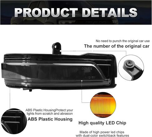 Sequential Side Mirror Turn Signal Lights Dynamic Indicator Strip Compatible with 2019-2022 Dodge Ram 1500,not fit for ram 1500 Classic 5th Gen Smoked Lens in Kuwait