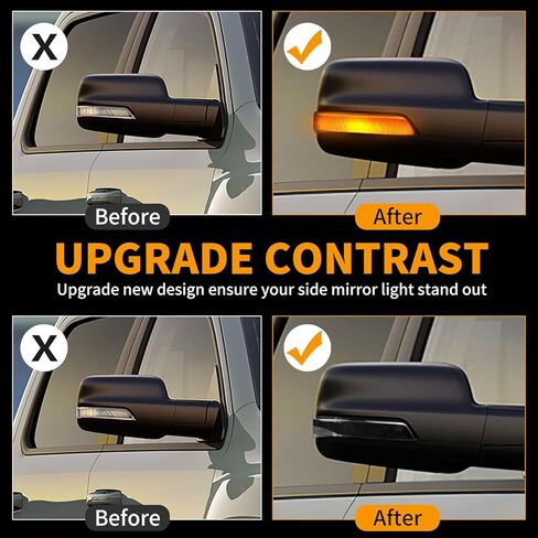 Sequential Side Mirror Turn Signal Lights Dynamic Indicator Strip Compatible with 2019-2022 Dodge Ram 1500,not fit for ram 1500 Classic 5th Gen Smoked Lens in Kuwait