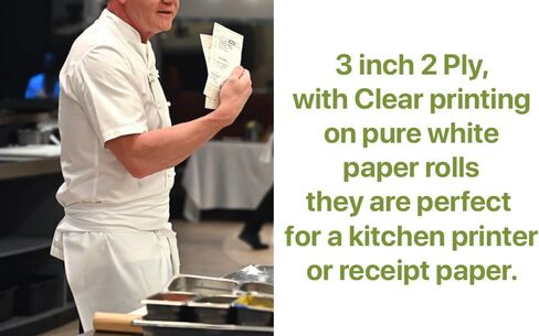 3 "× 90 '2 رقائق بيضاء كناري خالية من الكربون لفات الورق المطبخ استلام الطابعة POS تسجيل النقدية متوافق مع طابعات Clover Epson SNBC Star Sam4s Ellix Bixolon (10 لفات، 3 "× 90 قدم 2 رقائق) in Kuwait