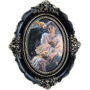 Vintage Oval Picture Frame, 3.5x5 Tabletop Photo Frames for Home Decor, Distressed Resin Frame with Glass Front (Gold) in Kuwait