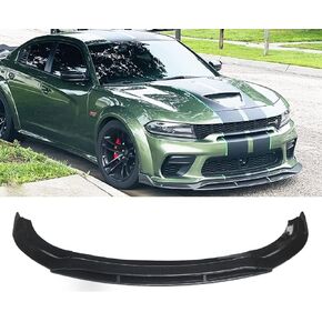 CHIESMA for Charger Front Lip Fit for Dodge Charger SRT Hellcat Scat Widebody 2020-2023,Front Splitter Bumper 4pcs ABS Painted Carbon Fiber Chin Extension Accessories in Kuwait