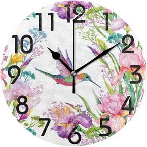 3D Beautiful Lifelike Big Sunflower Print Round Wall Clock, 9.5 Inch Battery Operated Quartz Analog Quiet Desk Clock for Home,Office,School in Kuwait