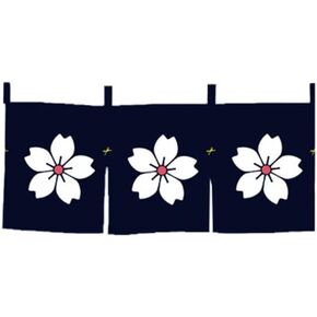 Noren (Japanese Curtain) Sakura Pattern Doorway Short Curtain for Japanese Sushi Bar Decoration 40×90CM,Blue in Kuwait