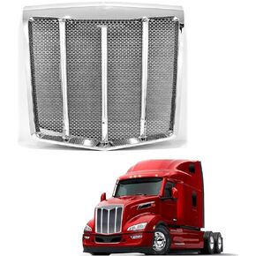 Replacement for Peterbilt 579 Grille Grill Chrome Assembly with Bug screen in Kuwait