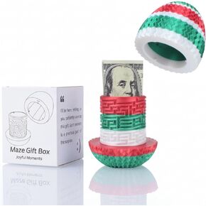 Egg-Shaped Maze Gift Box - Money Box for Cash Gifts, Puzzle Box for Boys & Girls, Easter Gift Box with Hidden Compartments, Easter Present for Birthdays & Special Occasions (Yellow-Green Gradient) in Kuwait