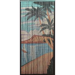 ABeadedCurtain Door Beads Beaded Curtain - Waikiki (Hanging Hardware Included) 90 Strands with 2880 Hand-Painted Bamboo Beads, Wall Hanging Room Divider Doorway Beads in Saudi Arabia