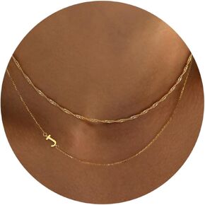 Ewrkbr Layered Initial Necklaces for Women, Dainty Gold Letter Necklace Stack 14k Gold Plated Layered Initial Choker Necklace for Women Trendy Simple Gold Necklace Set Fashion Womens Jewelry Set in Kuwait