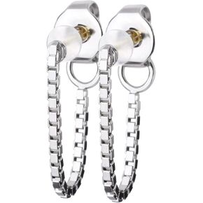 K18(18K) Post Venetian Chain Hoop Earrings | Hypoallergenic & Nickel-Free | Made in Japan | Available in 3 finishes: Silver, 24KGold, and PinkGold jk-222 in Saudi Arabia