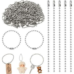 150 PCS Stainless Steel Ball Bead Chain, 12cm Metal Bead Chain with Matching Connectors for Jewelry Making, DIY Crafts and ID Dog Tag Hanging, High Quality Silver Finish (2.4mm Thickness) in Kuwait