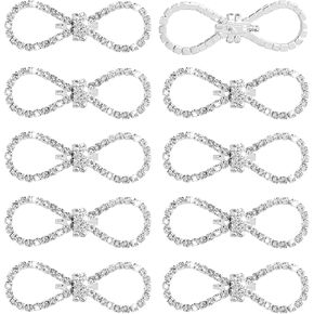 10 Pack Crystal Bow Lapel Pin Brooches for Backpack Hat Decoration Wedding Party Silver in Kuwait