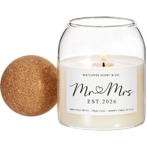 هدايا الزفاف للأزواج 2026، شمعة السيد والسيدة للعروس والعريس، شمعة شمع الصويا مع مؤسسة السيد والسيدة. تصميم فريد من نوعه لعام 2026، هدية لحفلات الزفاف لمدة 50 ساعة للعروسين (2026السيد والسيدة) in Kuwait