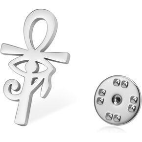 LIKGREAT Ankh Cross Brooch with Eye of Horus Stainless Steel Egyptian Brooch Lapel Pin for Suits Ancient Protection Amulet Jewellery in Kuwait