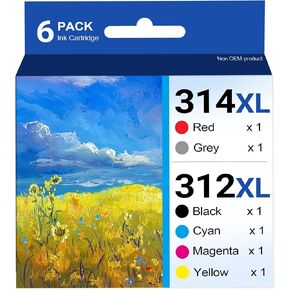 GORLENKE 312XL / 314XL High Yield Ink Cartridge 6/Pack - Replacement for 312XL 314XL Ink Cartridge Expression Photo XP-8500 XP-8600 XP-15000 Printer Ink in Kuwait