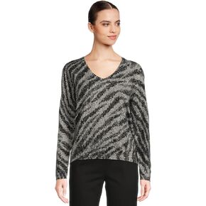 Elliott Lauren Womens Zebra Crossing - Printed V-Neck Sweater in Kuwait