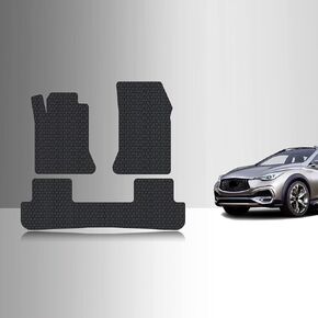 TOUGHPRO Floor Mats Accessories Set (Front Row + 2nd Row) for Infiniti QX30 All Weather Heavy Duty (Made in USA) Black Rubber 2017 2018 2019 2020 in Kuwait