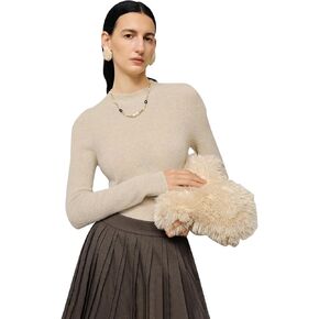 Women’s Soft Shimmer Cashmere Crewneck Sweater, Skin-Friendly Lightweight Knit Pullover for Comfortable Daily Wear in Kuwait