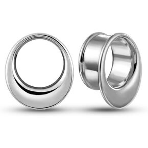 2pcs Classic Ear Gauges Horn Hollow Design for Stretched Ears Hypoallergenic 316 Stainless Steel Ear cuff Tunels plugs 00G 8mm-16mm(0G-5/8'') Gold and Silver in Kuwait