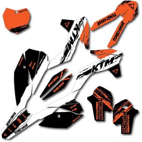 طقم رسومات أبيض وبرتقالي يناسب KTM 13-15 SX SXF XC XCF 125 250 300 450 in Kuwait