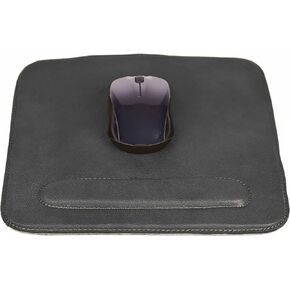 وسادة ماوس من الجلد الطبيعي مع مسند للمعصم - بني، غير قابلة للانزلاق، صديقة للبيئة، متينة وأنيقة للمكتب أو المنزل (أسود) in Kuwait